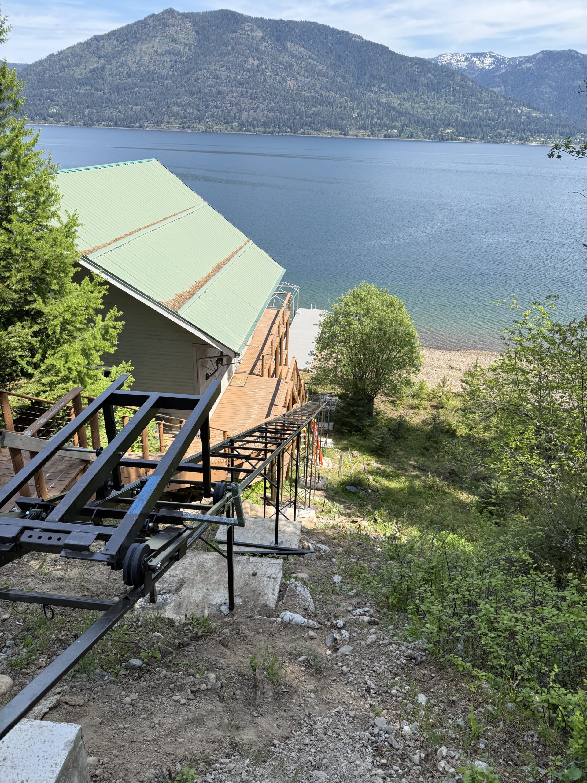 Hillside property with tram access to the waterfront