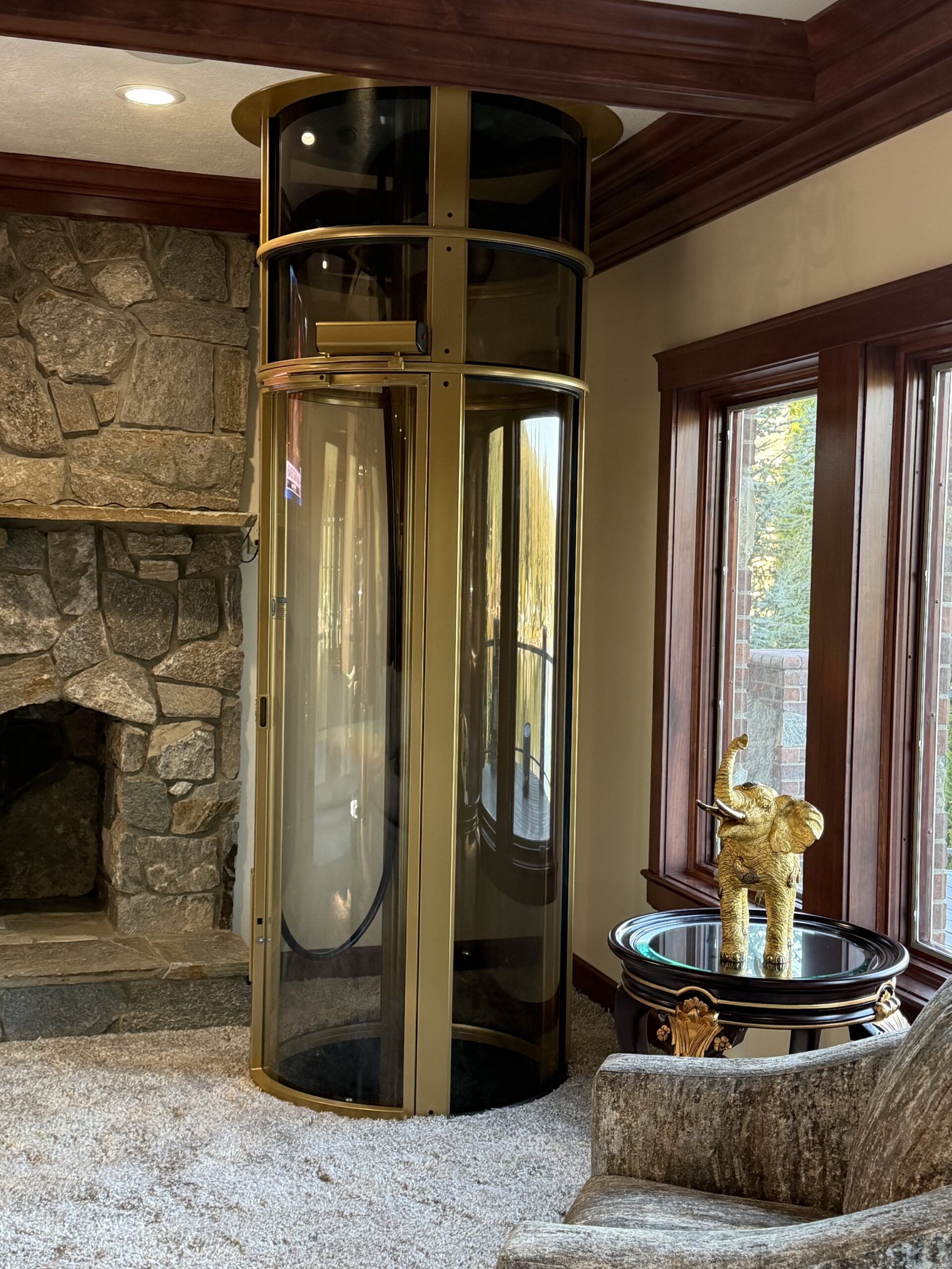 Custom residential home elevator installed by Spokane Elevator Company