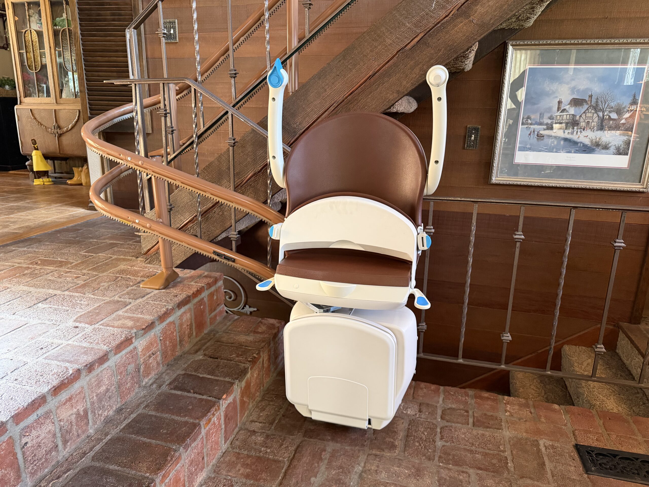 Stairlift installed on a residential staircase in Spokane