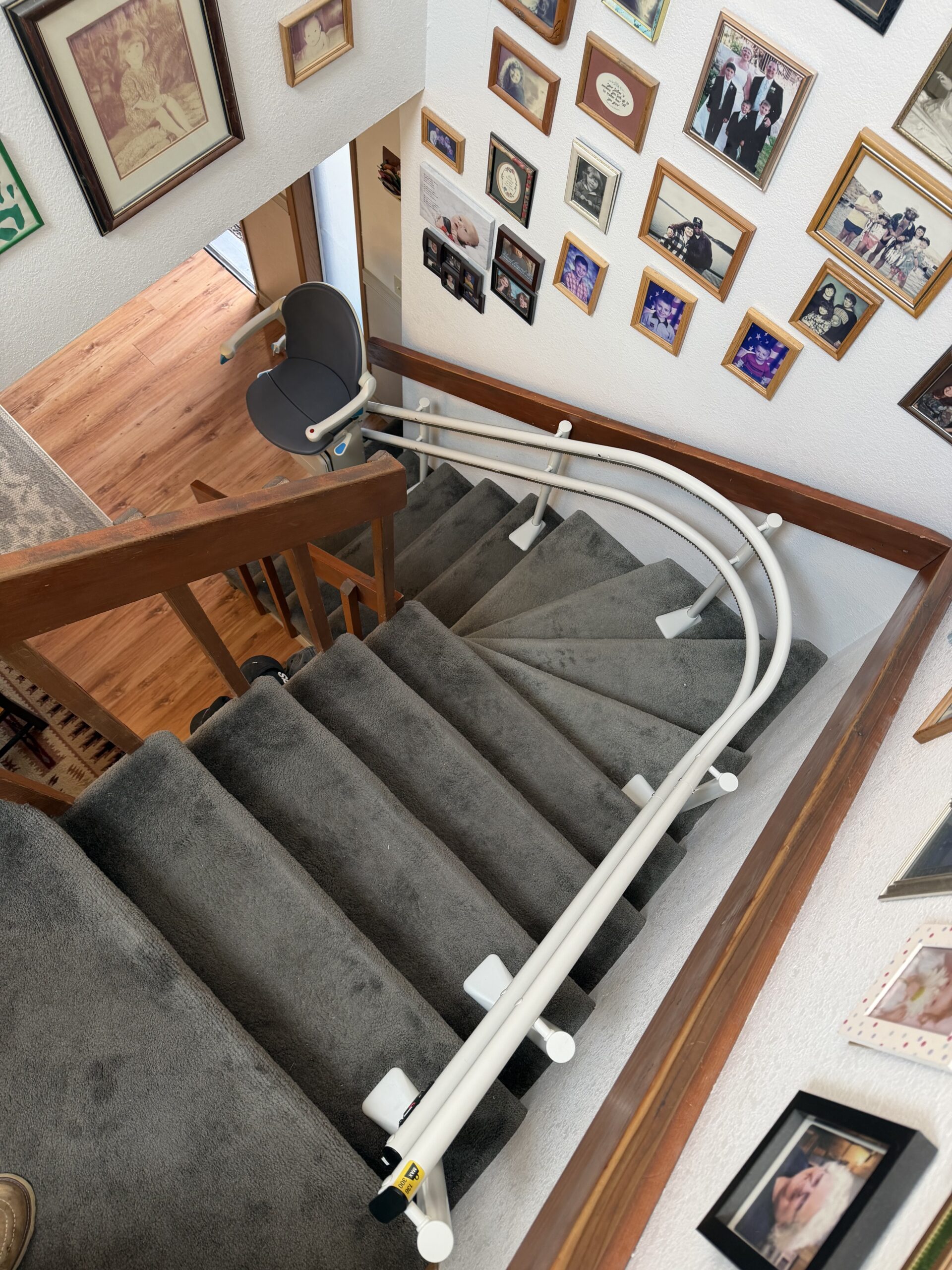 Stairlift seat and controls detail